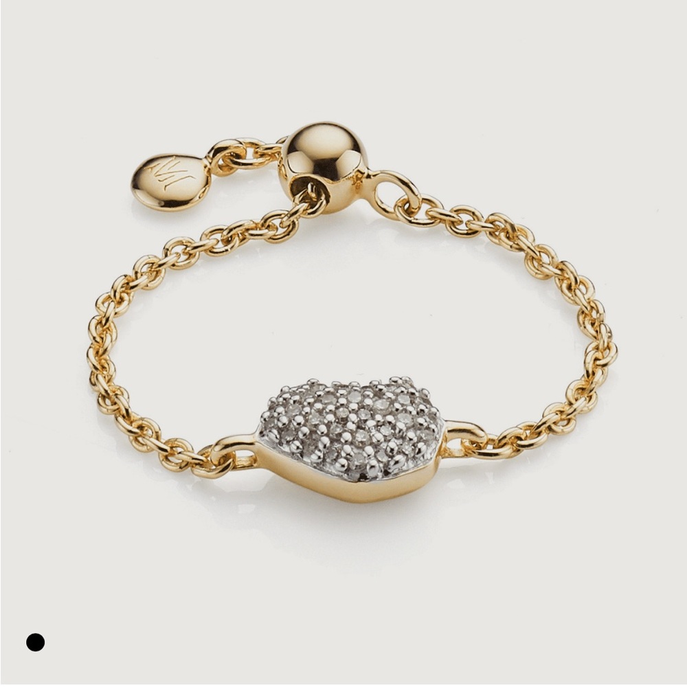 Monica Vinader Nura Mini Heart Adjustable Friendship Diamond Ring